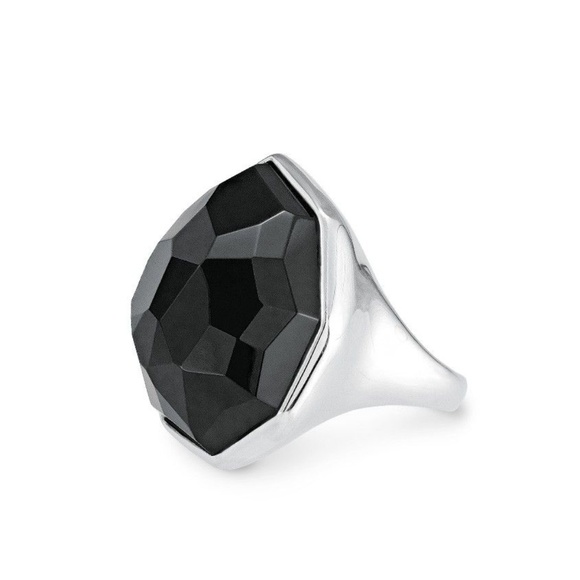 Stella & Dot | STUNNING Retired Nouvelle Black+Silver Cocktail Ring - Picture 3 of 11